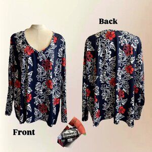 BNWT Navy Manuheali'i Blouse Size M/L
